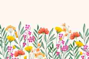 Kostenloser Vektor aquarell wildblumen hintergrund