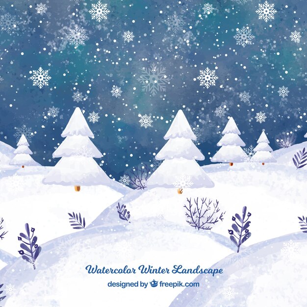 Aquarell Winter Hintergrund