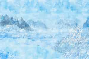 Kostenloser Vektor aquarell winterlandschaft