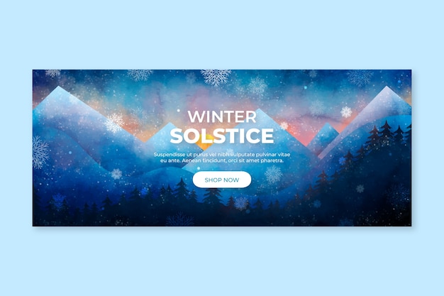 Aquarell wintersonnenwende horizontale banner