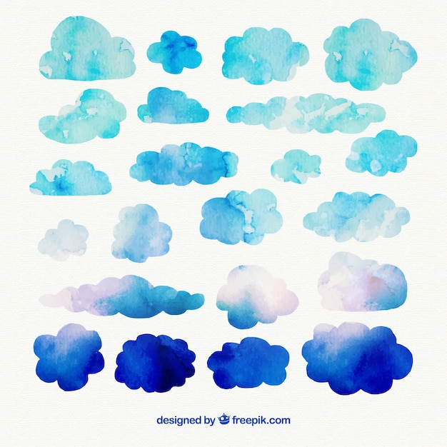 Kostenloser Vektor aquarell wolken