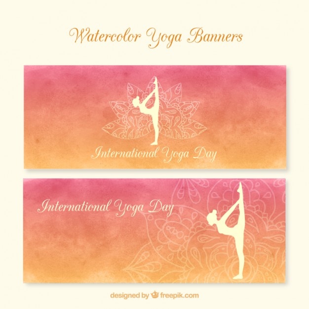 Aquarell yoga banner pack