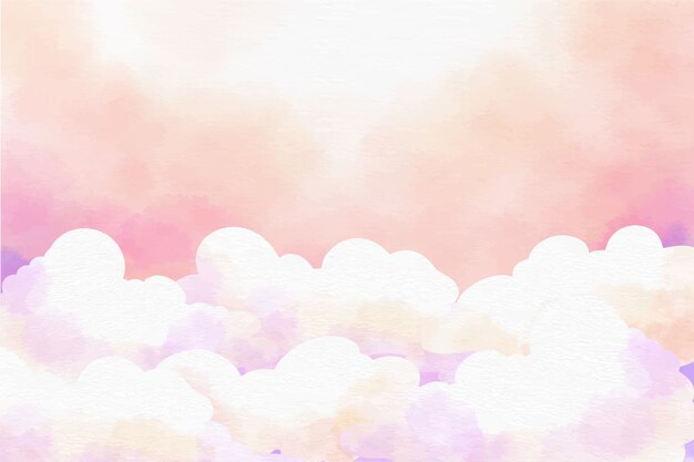 Aquarell Zuckerbaumwollwolken Hintergrund