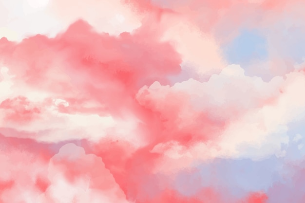 Aquarell Zuckerbaumwollwolken Hintergrund