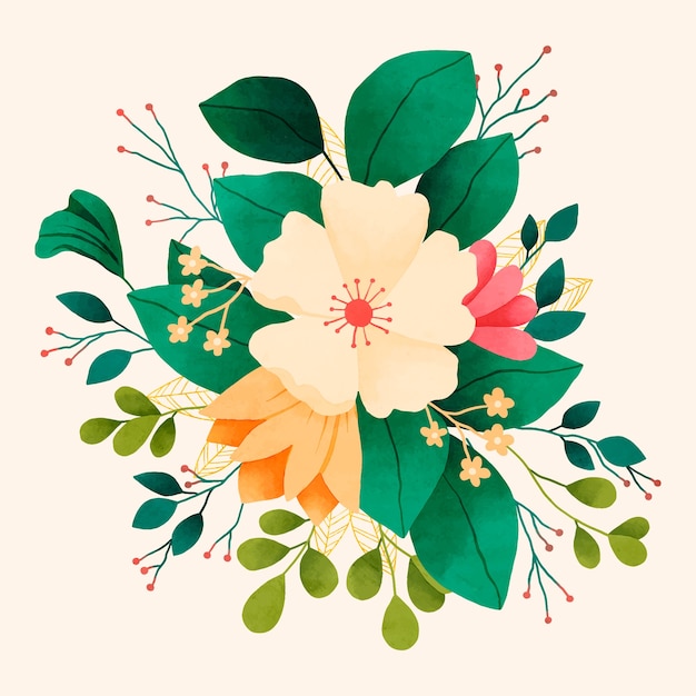 Aquarellblumenblumenstraußillustration