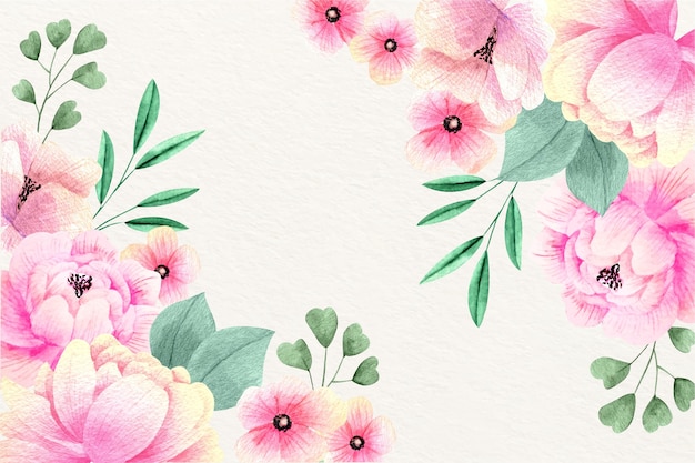 Aquarellblumentapetenentwurf