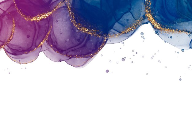 Aquarellhintergrund mit goldener Folie