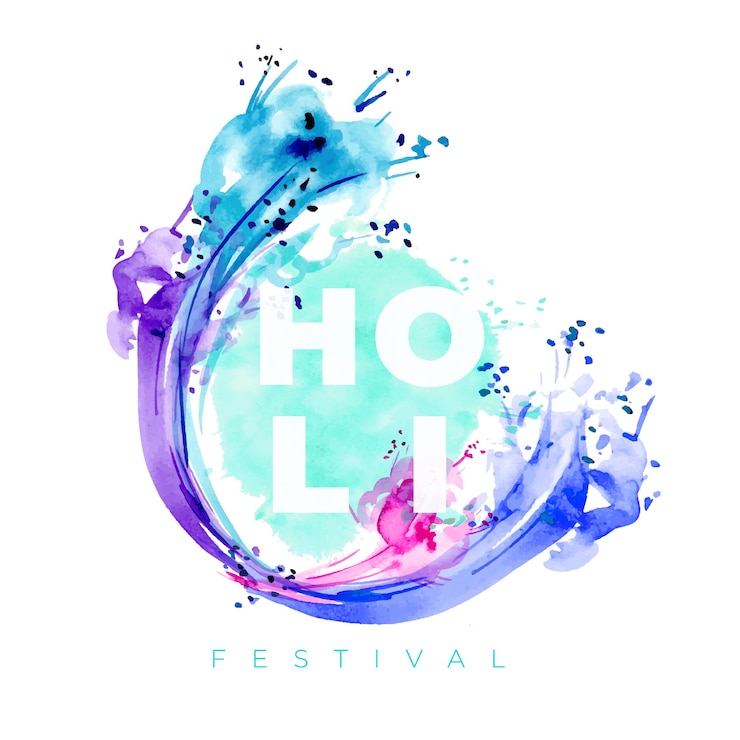 Kostenlose Vektor aquarellkonzept mit holi festivaldesign