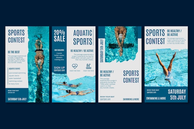 Aquatic Sports Instagram Geschichten Vorlage