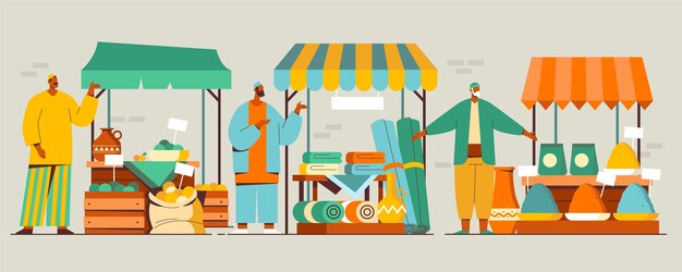 Arabische Basarmarktillustration