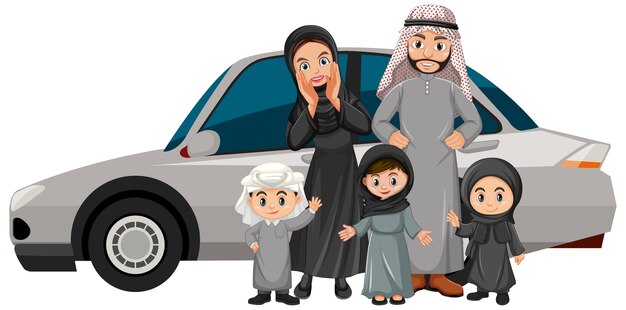 Arabische Familie im Urlaub