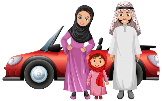 Arabische familie im urlaub