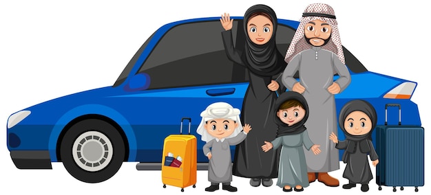 Arabische familie im urlaub