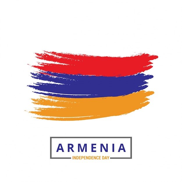 Armenien-Pinselstrich-Flagge mit Unabhängigkeitstag-Beschriftung