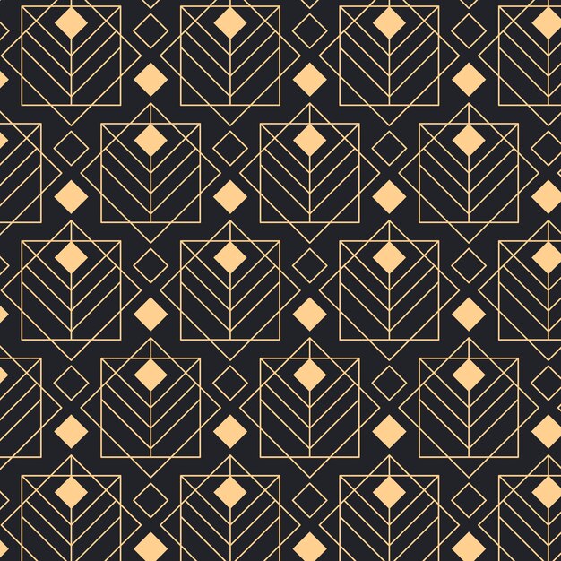 Art-Deco-Muster im flachen Design