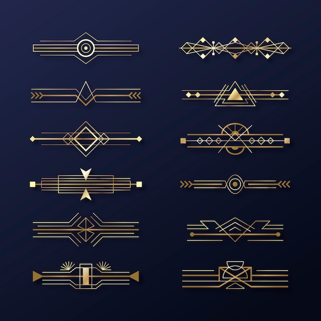 Art-Deco-Ornament-Set