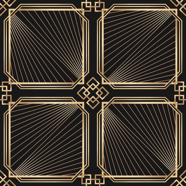 Art deco rahmen mit geometrischem muster