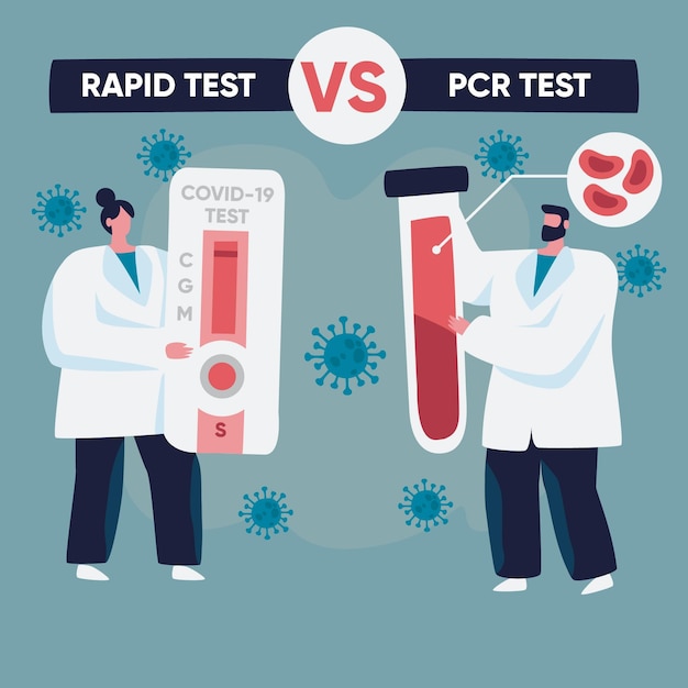 Kostenloser Vektor art des coronavirus-tests