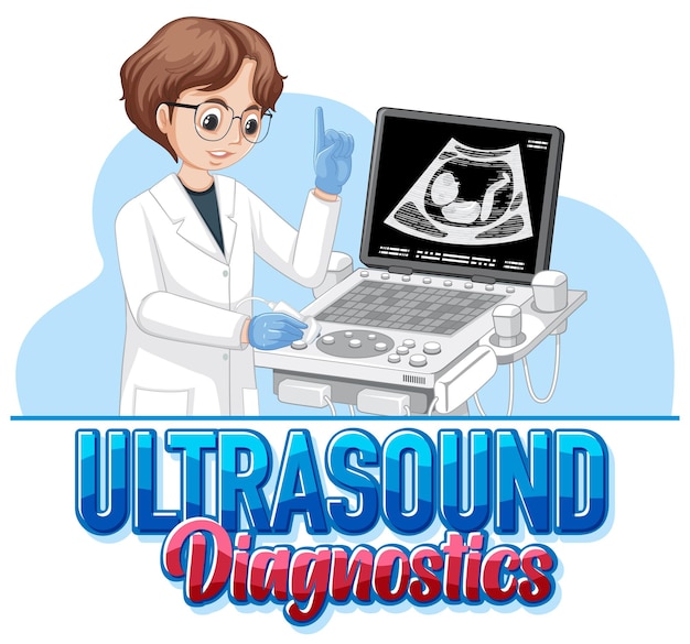 Kostenloser Vektor arzt mit ultraschallgerät