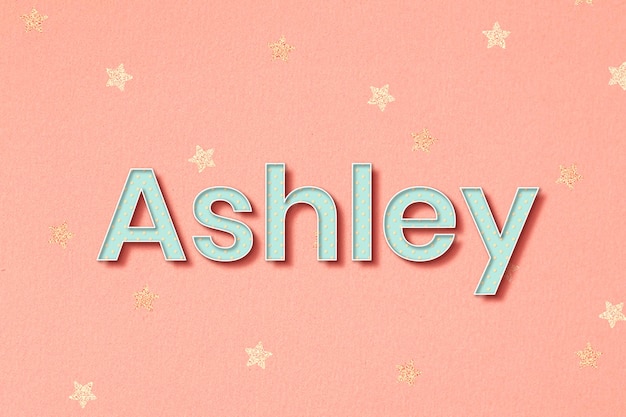 Kostenloser Vektor ashley weiblicher name typografie-vektor