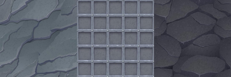 Kostenlose Vektor asphalt- und steintexturen für spiel, hintergründe