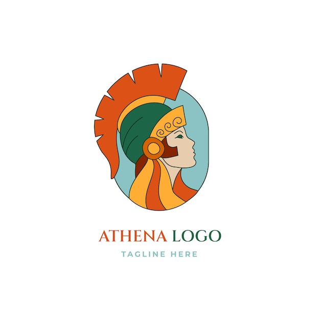 Kostenloser Vektor athena-logo-vorlage im flachen design