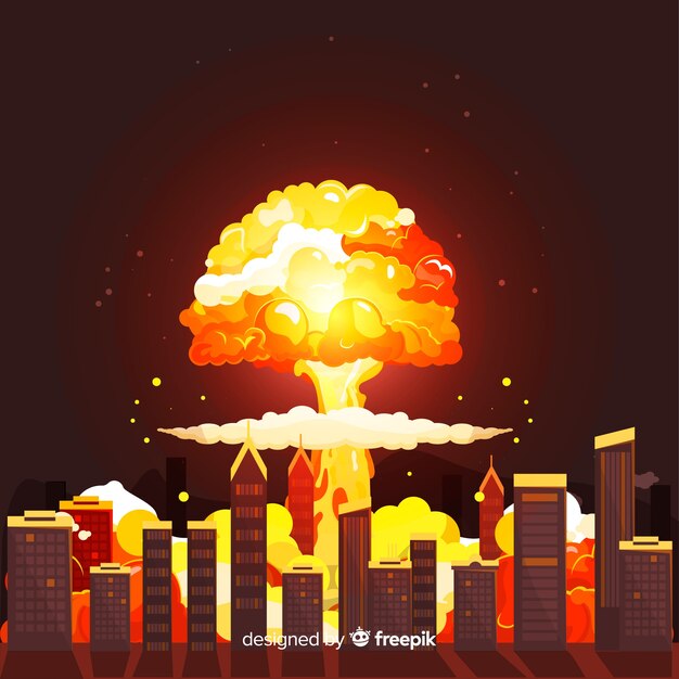 Atombombe in der Stadtkarikaturart