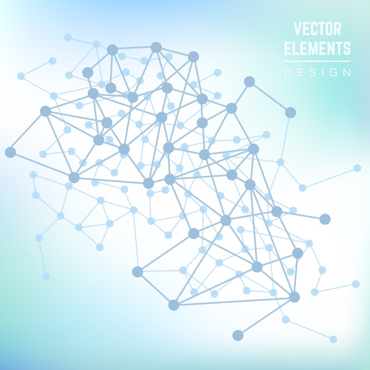 Kostenlose Vektor atome und moleküle. geometrischer hintergrund der abstrakten wissenschaft. technologie biologie wissenschaft, verbinden chemielinie, vektor-illustration