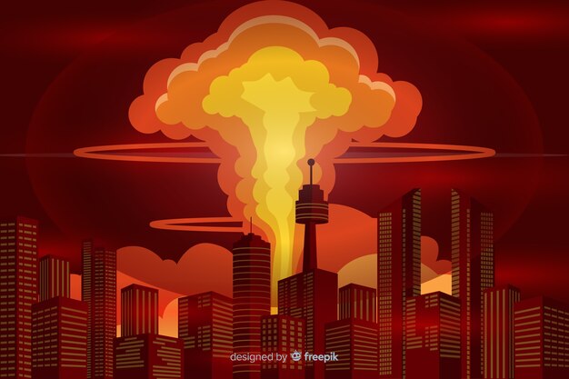 Atomexplosionsillustrations-Karikaturart