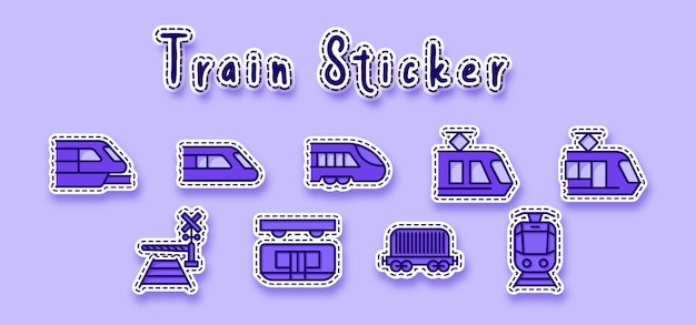 Kostenloser Vektor aufkleber für die elektrische bahnlinie