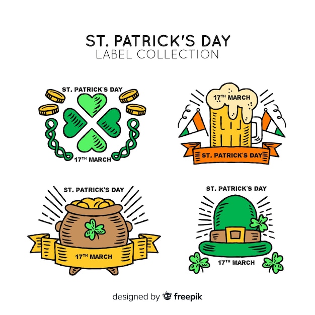 Aufkleber-Sammlung des Karikatur-St Patrick