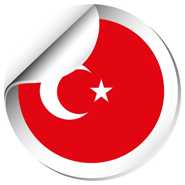 Aufkleberdesign für die Türkei-Flagge