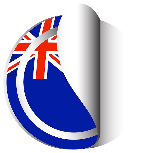 Kostenloser Vektor aufkleberdesign für flagge von neuseeland