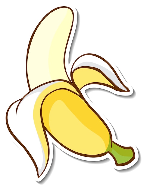 Aufkleberdesign mit einer isolierten banane