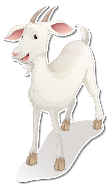 Aufkleberdesign mit einer Ziege-Cartoon-Figur