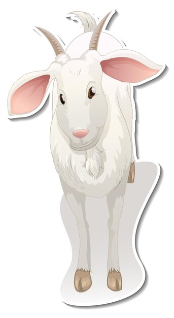 Aufkleberdesign mit einer Ziege-Cartoon-Figur