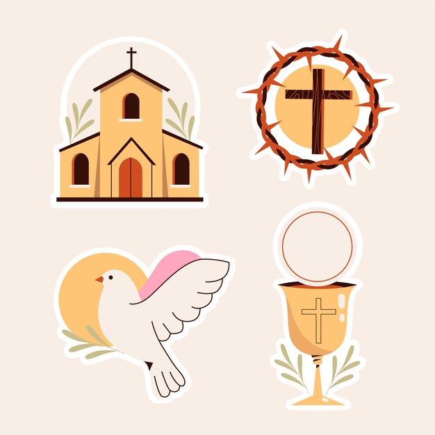 Aufkleberpaket der naiven christlichen Religion