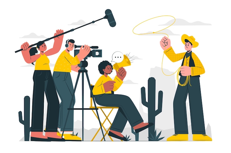 Kostenlose Vektor aufnahme einer filmkonzeptillustration