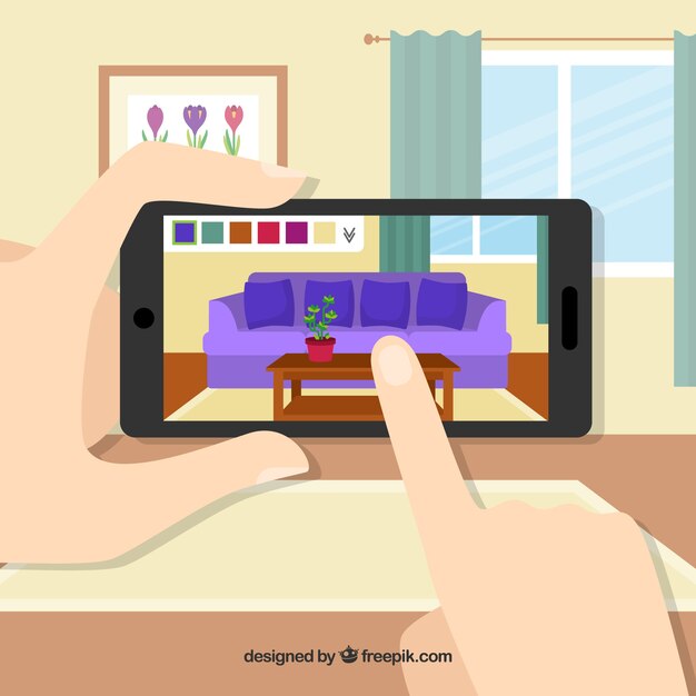 Augmented-Reality-Hintergrund mit Gerät