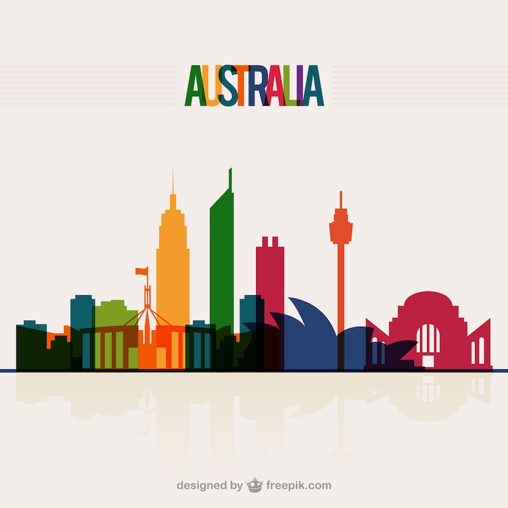 Kostenlose Vektor australien skyline