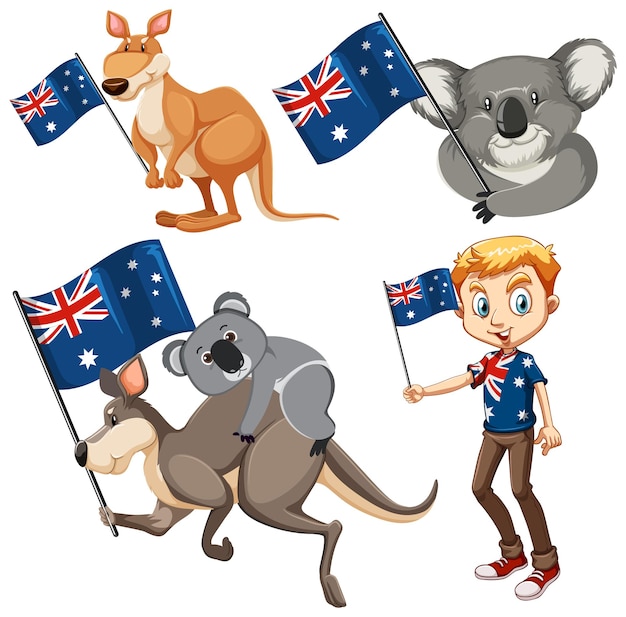 Kostenloser Vektor australien-tag-banner-set