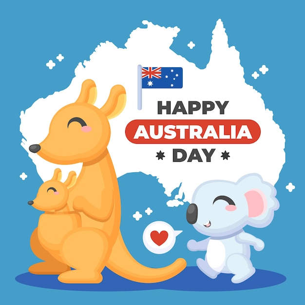 Australien tag im flat design