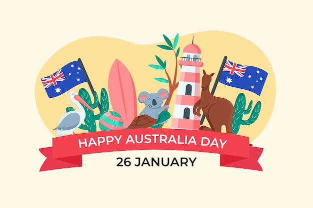 Australien tag im flat design