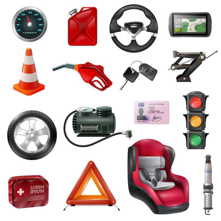 Kostenlose Vektor auto-wartungsset