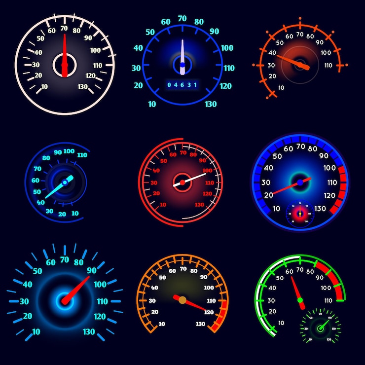 Kostenlose Vektor autotachometer eingestellt