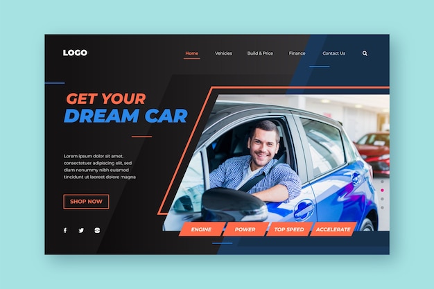 Kostenloser Vektor autoverkauf landingpage vorlage