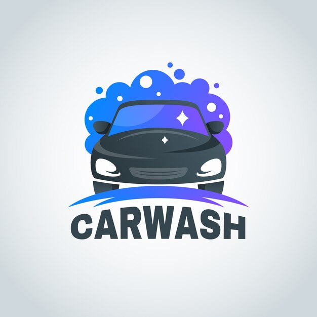 Autowasch-Logo-Design mit Farbverlauf