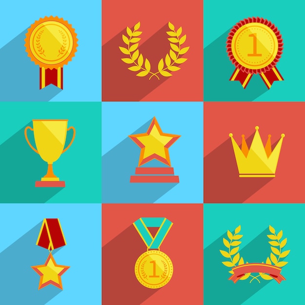 Kostenloser Vektor award icons set farbig