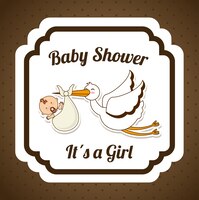 Kostenloser Vektor baby-dusche einfaches element