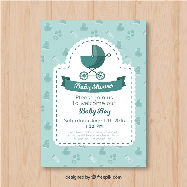 Baby-Dusche-Karte Einladung